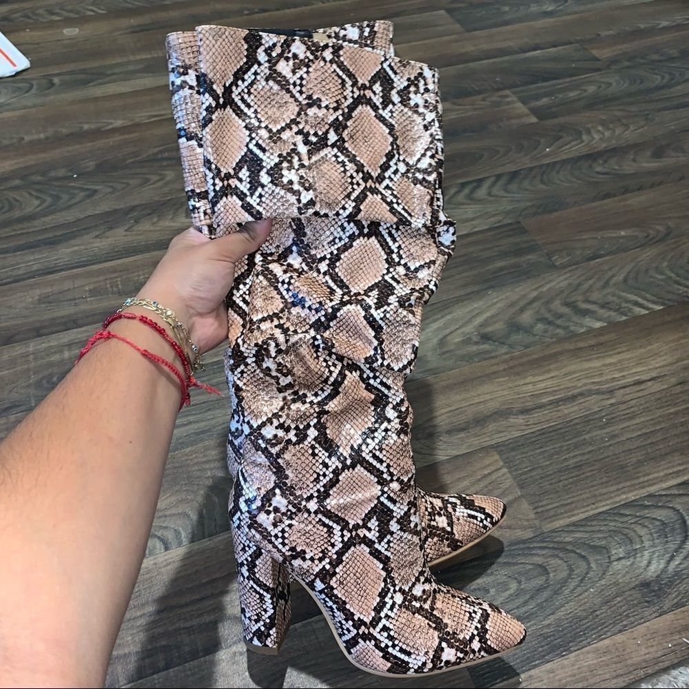 Brown Python Color Boots - Picture 5 of 12